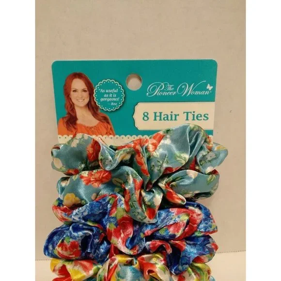 Pioneer Woman Hair Ties Pack of 8 Floral Scrunchie BRAND NEW MULTICOLOR - Picture 6 of 8